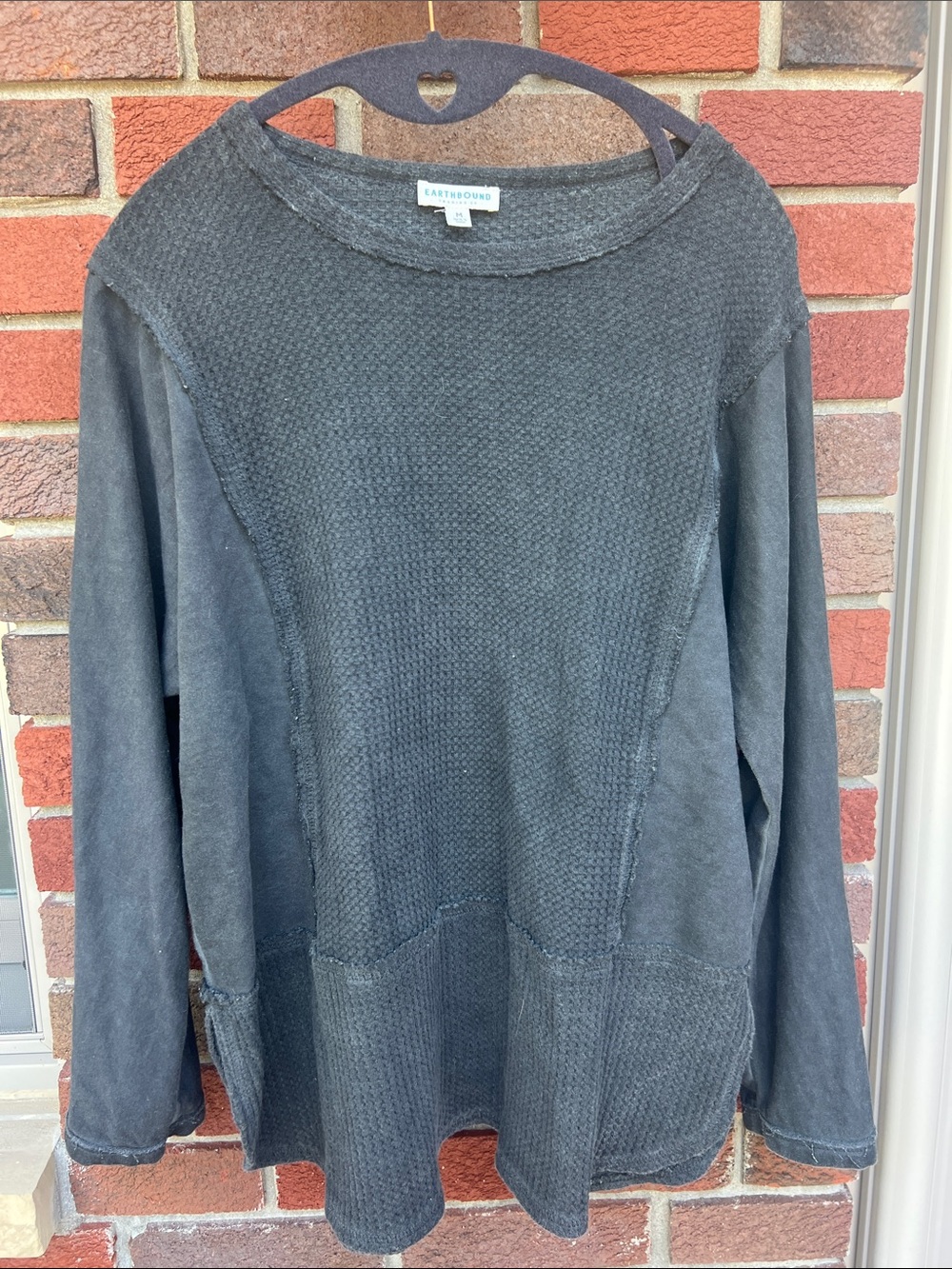 Earthbound Black Textured Knit Women's Sweater